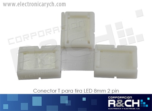 [CN-3528T] CN-3528T conector T para tira LED 8mm 2 pin