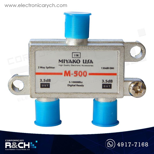 [CN-M500] CN-M500 Conector coaxial 5-1000Mhz 1-in 2 out alta definición