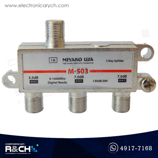 [CN-M503] CN-M503 Conector coaxial 5-1000Mhz 1-in 3 out alta definición