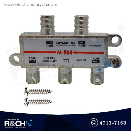 [CN-M504] CN-M504 Conector coaxial 5-1000Mhz 1-in 4 out alta definición