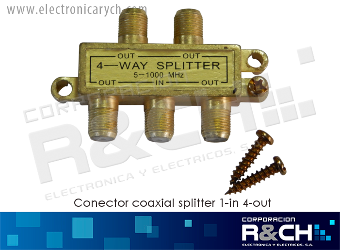 CN-CS-1/4 conector coaxial splitter 1-in 4-out