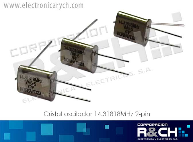CR-14.31818M/2 cristal oscilador 14.31818MHz 2-pin
