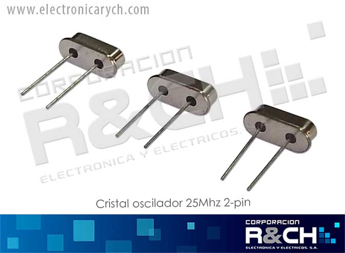 CR-25M/2 cristal oscilador 25Mhz 2-pin