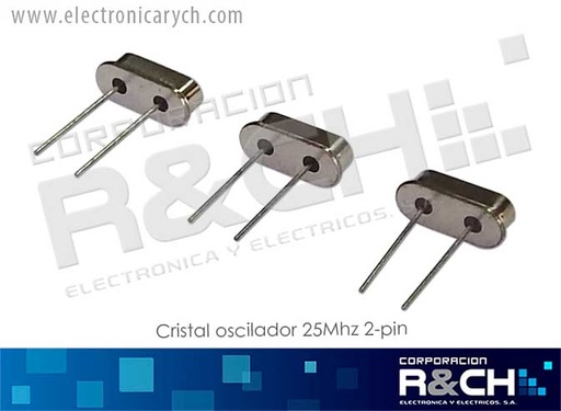 [CR-25M/2] CR-25M/2 cristal oscilador 25Mhz 2-pin
