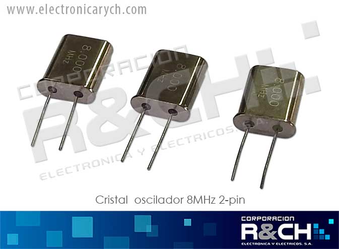 CR-8M/2 cristal oscilador 8MHz 2-pin