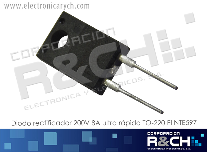 NTE597 diodo rectificador 200V 8A ultra rapido TO-220