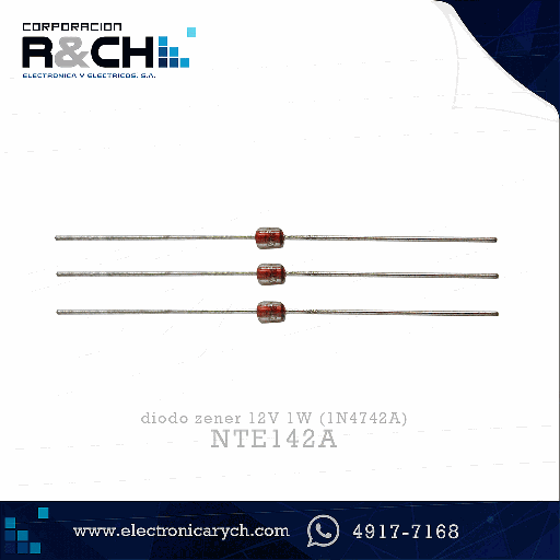 [NTE142A] NTE142A diodo zener 12V 1W (1N4742A)