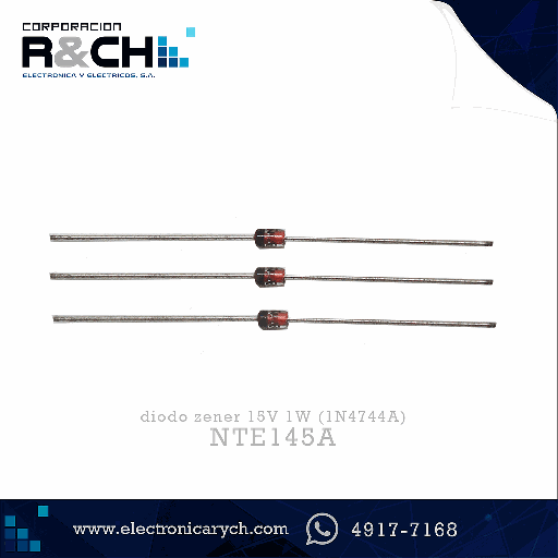 [NTE145A] NTE145A diodo zener 15V 1W (1N4744A)