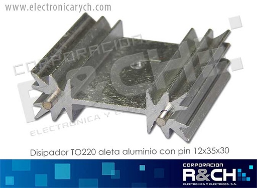 [DS-TO220AMG] DS-TO220AMG disipador TO220 aleta aluminio  con pin 12x34x25mm