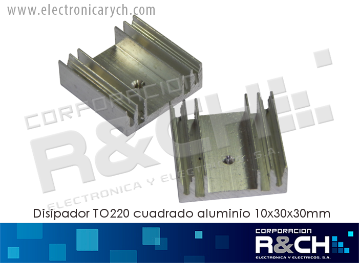 DS-TO2203A disipador TO220 cuadrado aluminio 10x30x30mm