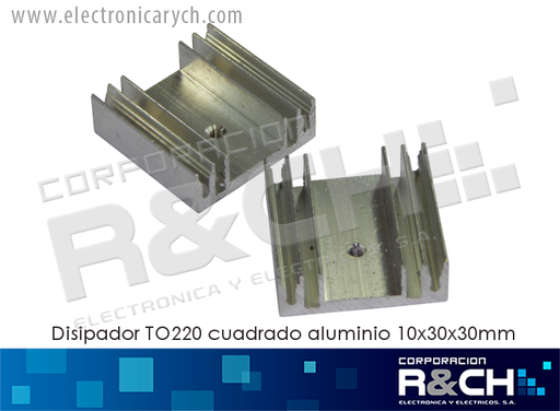 [DS-TO2203A] DS-TO2203A disipador TO220 cuadrado aluminio 10x30x30mm