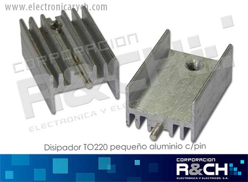 [DS-TO220PA] DS-TO220PA disipador TO220 pequeño aluminio c/pin