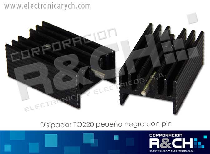 DS-TO220P disipador TO220 pequeño negro con pin