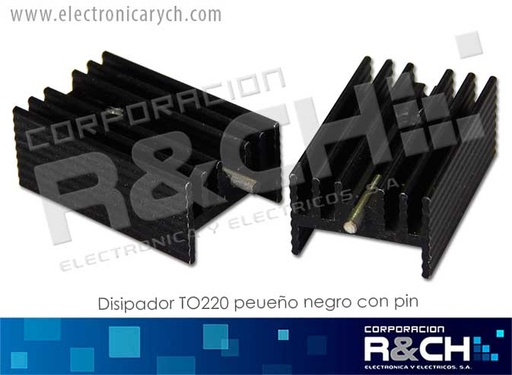 [DS-TO220P] DS-TO220P disipador TO220 pequeño negro con pin
