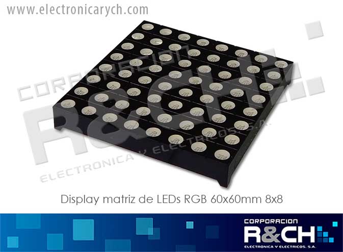 DP-M6088 display matriz de LEDs  RGB 60x60mm 8x8