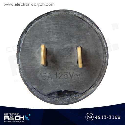 [60-E17B 15A-125V] 60-E17B Espiga jumbo sencilla negra