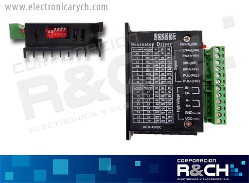 [MD-4257] MD-4257 Módulo controlador de motores stepper 4A max. 9-42VDC TB6600
