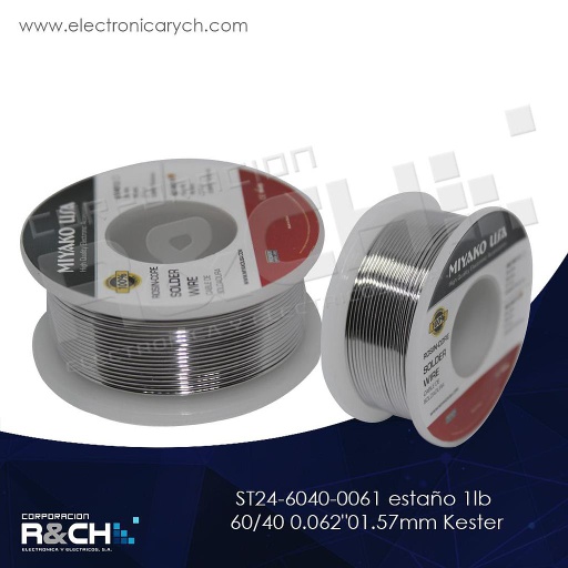 [ST24-6040-0061] ST24-6040-0061 estaño 1lb 60/40 0.062"01.57mm Kester