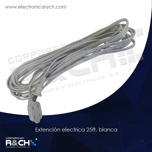 [EX-25B] EX-25B extension electrica 25ft. blanca