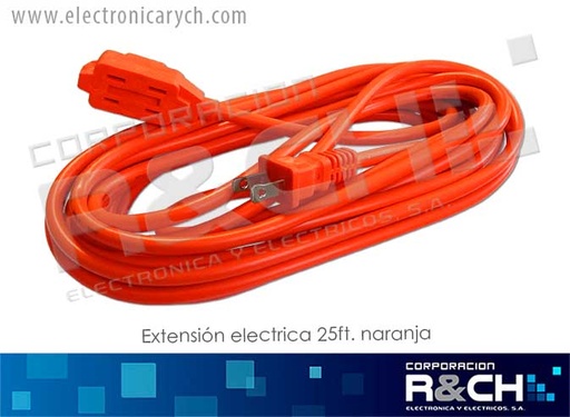 [PR-125] PR-125 extension eléctrica 25ft.15.2m naranja EX-25N