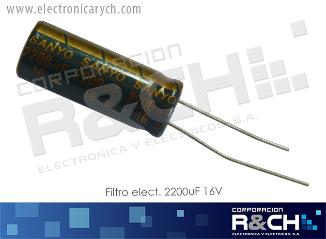 FE-2200U/16 filtro elect. 2200uF 16V