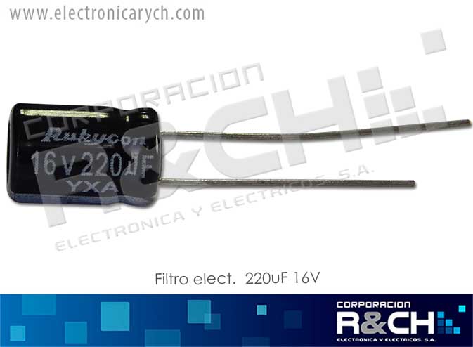 FE-220U/16 filtro elect. 220uF 16V