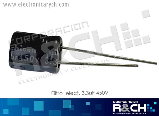 [FE-3.3U/450] FE-3.3U/450 Filtro Electrolitico 3.3uF 450V