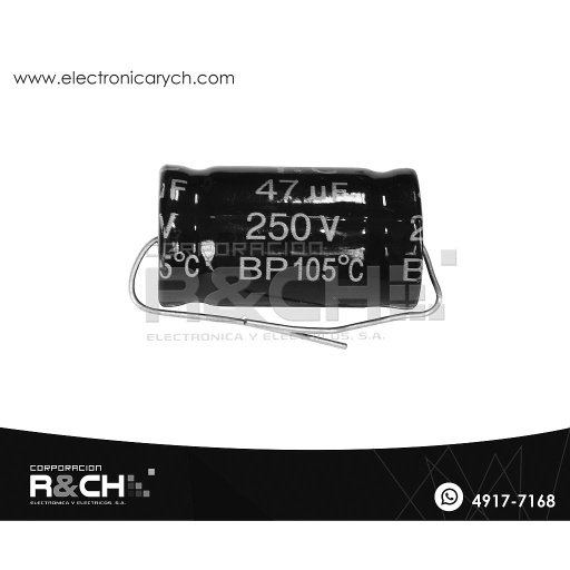 [FE-47U/250] FE-47U/250 filtro elect. 47uF 250V no polarizado axial
