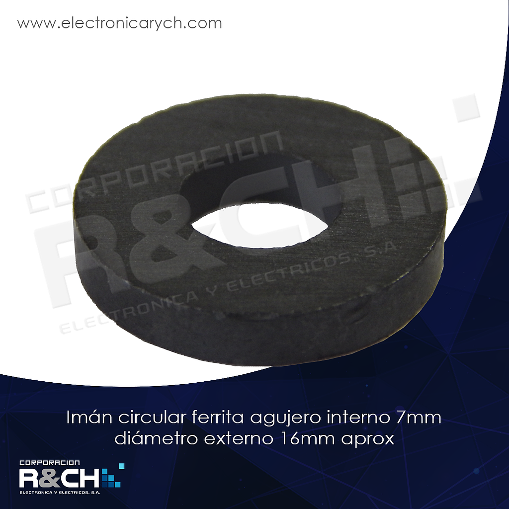 IM-C iman circular ferrita agujero interno 7mm diámetro externo 16mm aprox