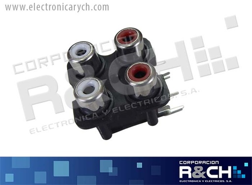 [JC-RCA4P] JC-RCA4P jack 4 RCA para impreso cuadrado