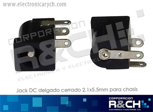 [JC-DCJC] JC-232 Jack DC Delgado Cerrado 2.1x5.5mm para Chasis