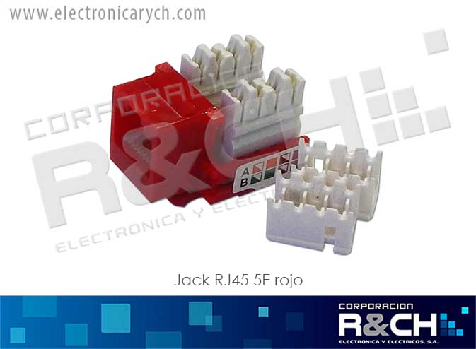 JC-RJ45R jack RJ45 5E rojo