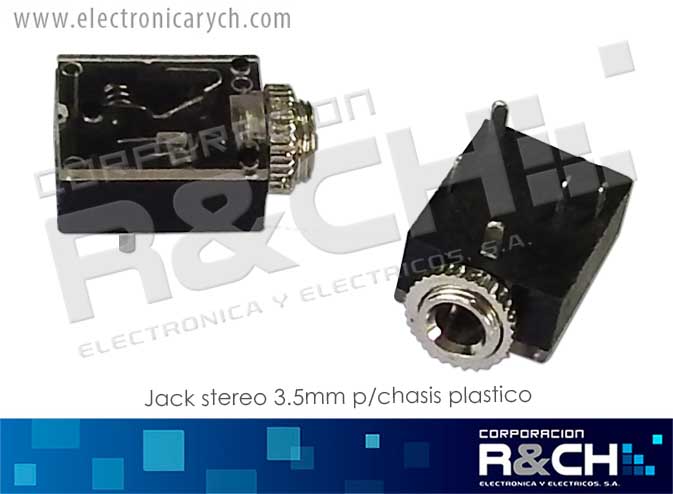 JC-ST3.5CP jack stereo 3.5mm p/chasis plastico