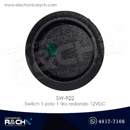 [SW-922] SW-922 Switch 1 polo 1 tiro redondo 12VDC