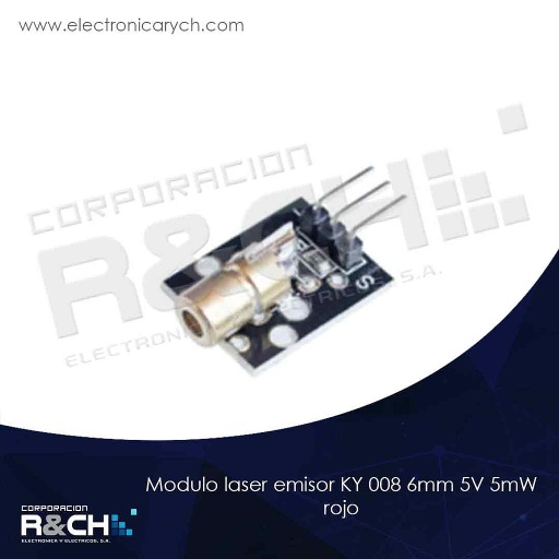 [MD-KY-008] MD-KY-008 modulo laser emisor KY 008 6mm 5V 5mW rojo