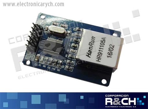 [MD-HR911105A] MD-HR911105A modulo ethernet LAN Nerwok, SPI c/chip ENC28J60-I/SO