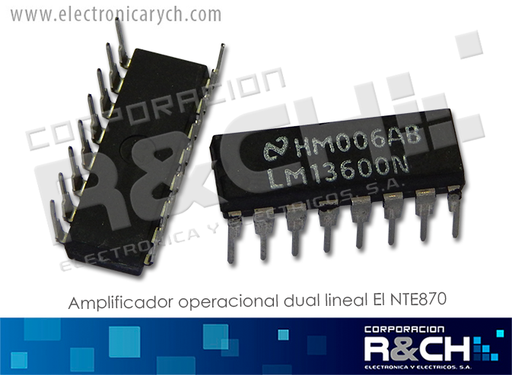 [NTE870] NTE870 op amp dual lineal