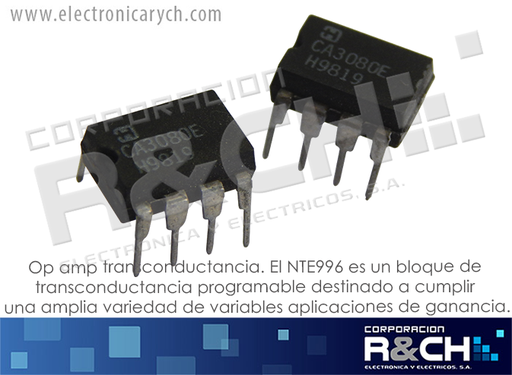 [NTE996] NTE996 op amp transconductancia (CA3080E)