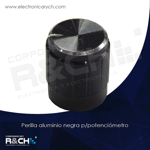 [PA-NI] PA-NI perilla aluminio negra p/potenciómetro