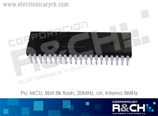 [PIC16F887] PIC16F887 pic MCU, 8 bit 8k flash, 20MHz, cri. interno 8MHz