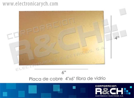 [PC-C4F] PC-C4F Placa de Cobre 4"x6" Fibra de Vidrio