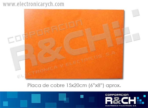 [PC-C6] PC-C6 placa de cobre 15x20cm (6"x8") aprox.