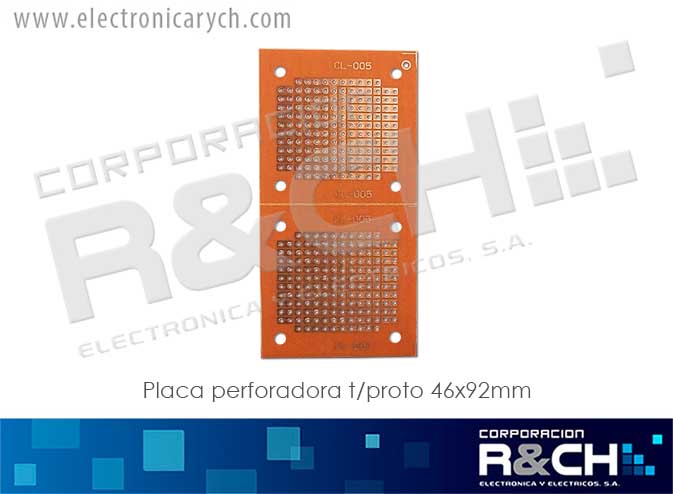 PC-CL005 placa perforada t/proto 46x92mm