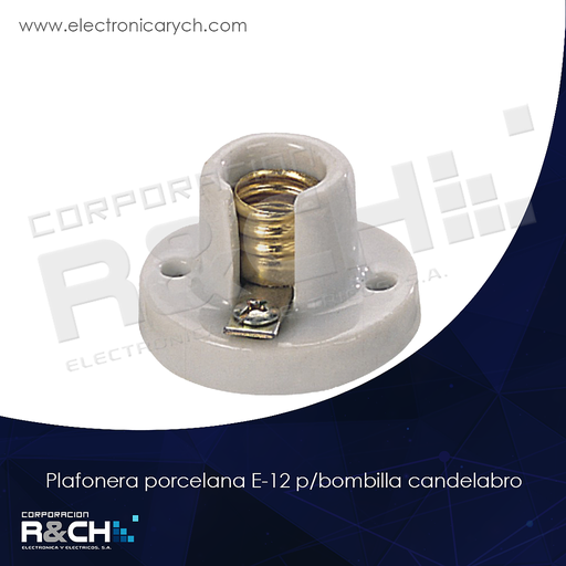 [60-522] 60-522 plafonera porcelana E-12 p/bombilla candelabro