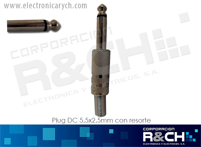 PL-238A plug DC 5.5x2.5mm con resorte