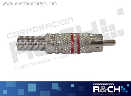 [PL-RCAMR] PL-RCAMR plug RCA metal rojo P-114R