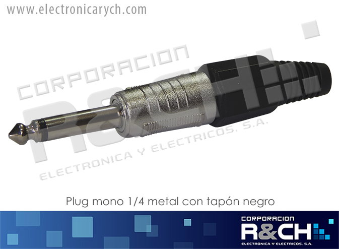 PL-MN1/4MCBK plug mono 1/4 metal con tapon negro