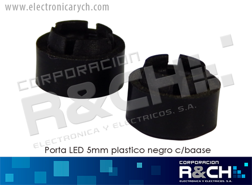 [LD-PL] LD-PL porta LED 5mm plastico negro c/baase