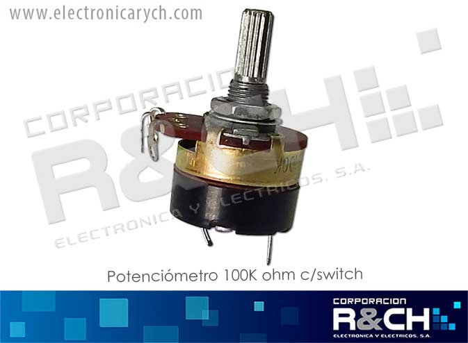 PT-100KS potenciometro 100K ohm c/switch