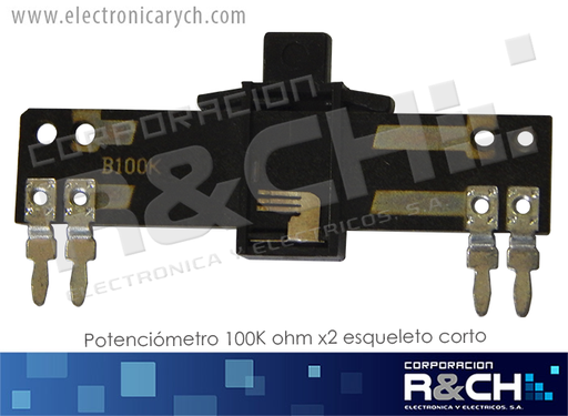 [PT-100KX2EC] PT-100KX2EC potenciometro 100K ohm x2 esqueleto corto